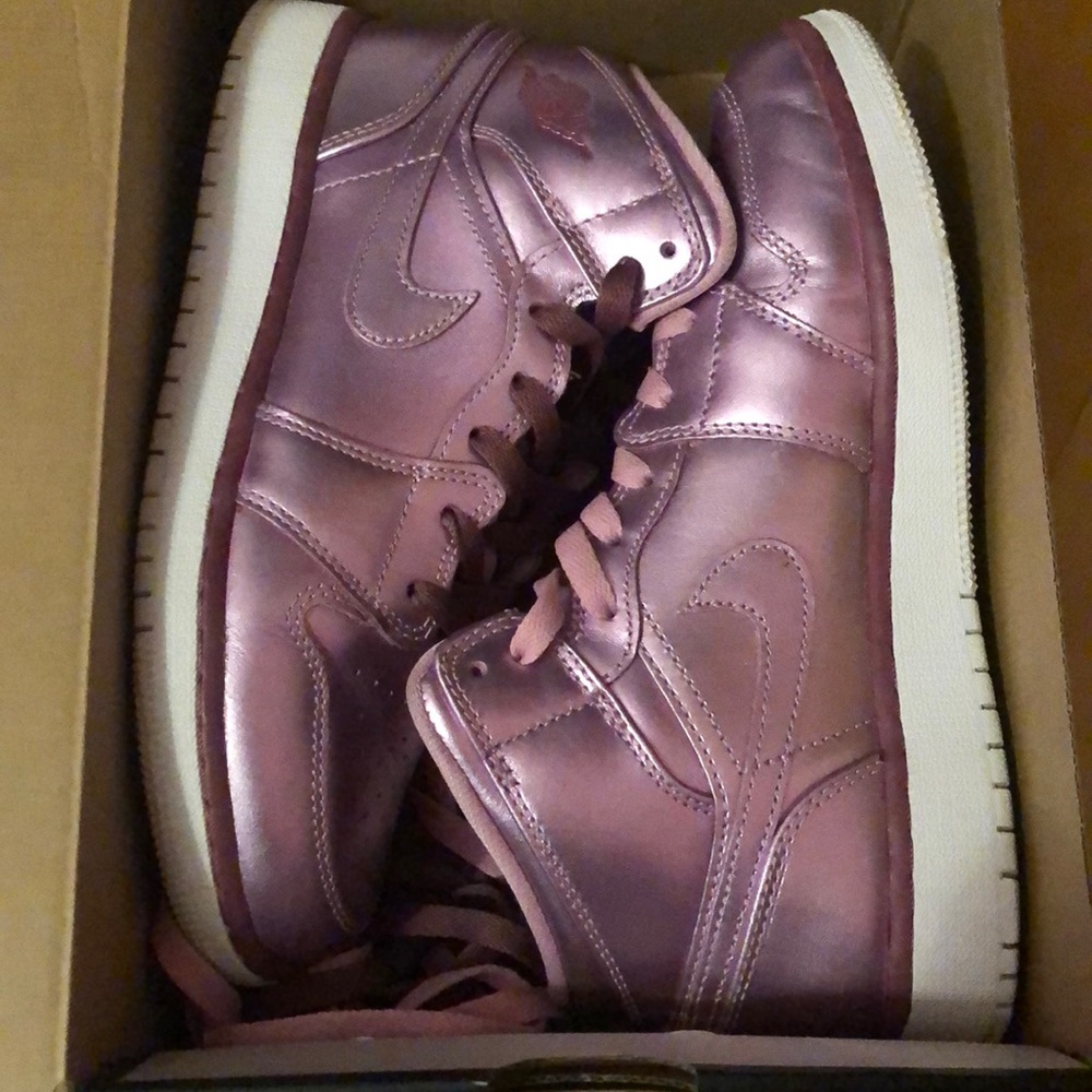 shiny light purple jordans